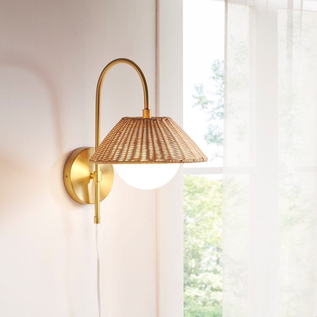 Rattan Weave Wall Sconce