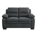 Modern Living Room 3Pc Sofa Set Plush Comfortable Sofa Loveseat Chair Dark Gray Textured Fabric Channel Tufting Solid Wood Furniture Dark Gray Polyester Wood Primary Living Space Contemporary Pillow Top Arms Solid Wood 6 Seat