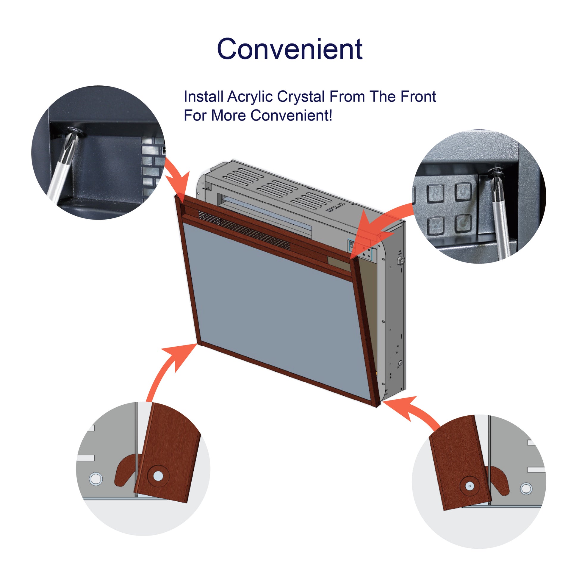 60 Inch Electric Fireplace Media Tv Stand With Sync Colorful Led Lights Dark Rustic Oak Color Powder Coated No Electric Dark Oak Vent Free Primary Living Space Yes Insert Wood Stainless Steel Glass Electric