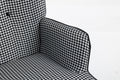 35.5 Inch Rocking Chair With Footrest, Soft Houndstooth Fabric Leather Fabric Rocking Chair For Nursery, Comfy Wingback Glider Rocker With Safe Solid Wood Base For Living Room Bedroom Balcony Black Black White Casual Foam Cotton Linen