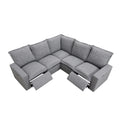 Power Recliner Chair Home Theater Seating Soft Chair With Usb Port For Living Room, Bedroom, Theater Room, Grey Grey Foam Linen