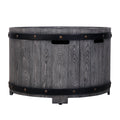 S Product Faux Wood Grain Gas Fire Pit Table, Create A Wild Joy Resort On Your Patio With This Fire Pit Table Antique Black Garden & Outdoor American Design Magnesium Oxide