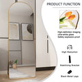 The 3Rd Generation Aluminum Alloy Metal Frame Arched Floor Mounted Wall Mirror, Upgraded In Quality, Bathroom Makeup Mirror, Bedroom Entrance, Clothing Store, Gold 65 