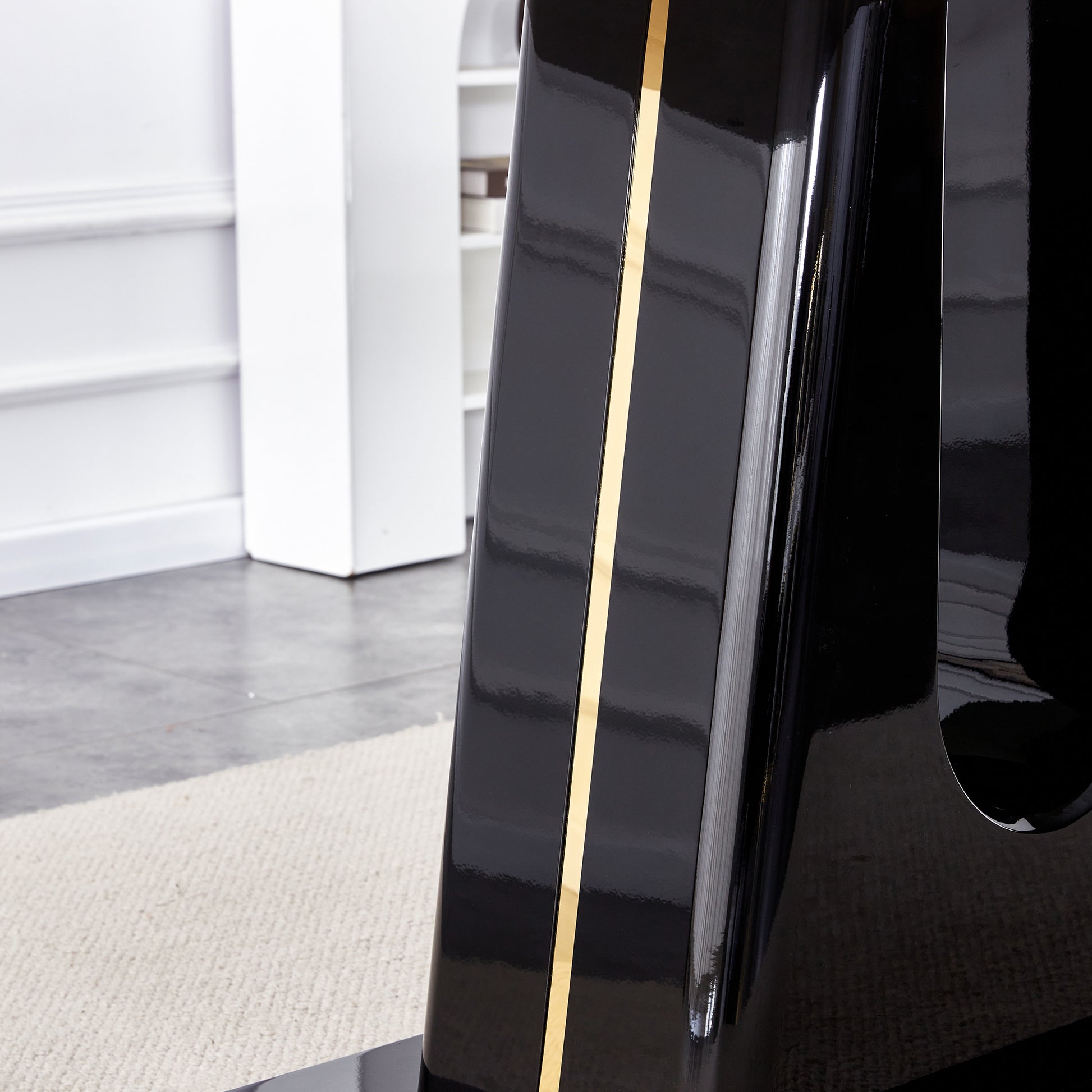 1 Table And 6 Chairs. Modern, Simple And Luxurious White Imitation Marble Rectangular Dining Table And Desk With 6 White Pu Gold Plated Leg Chairs 63'' X 35.4'' X 30'' White Black Mdf