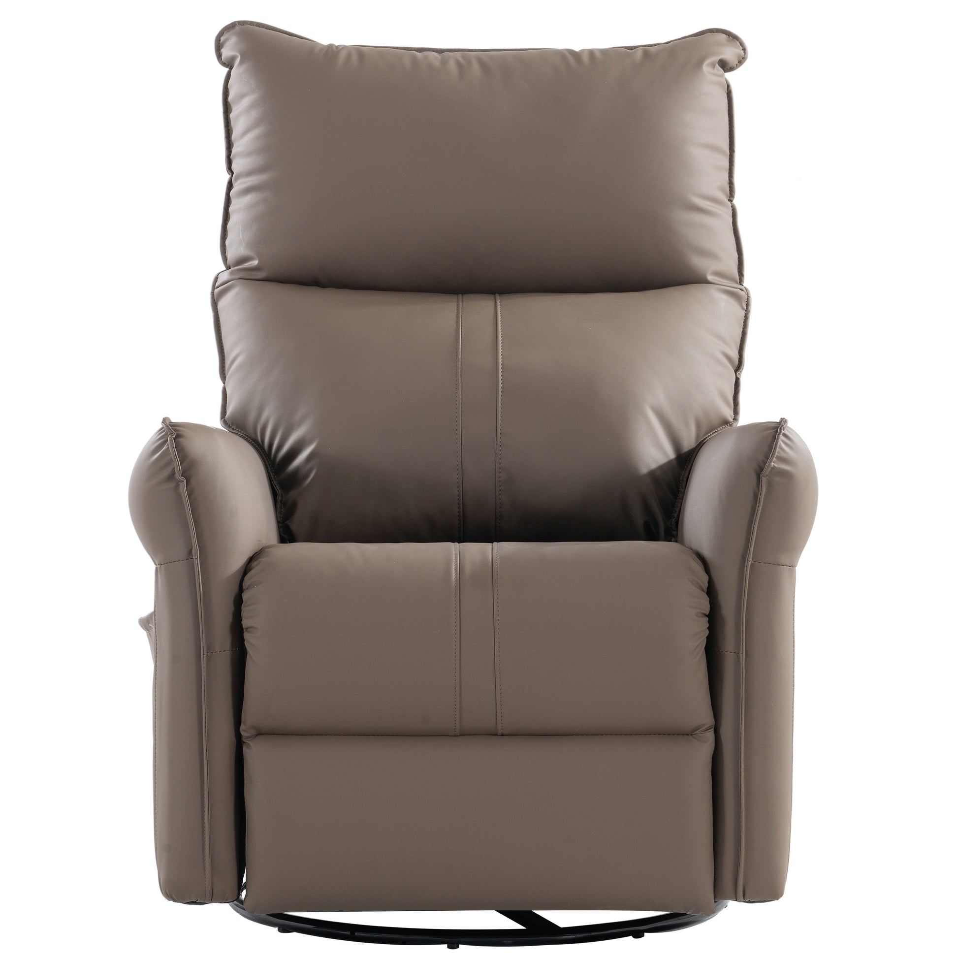 Rocking Recliner Chair,360 Degree Swivel Nursery Rocking Chair,Glider Chair,Modern Small Rocking Swivel Recliner Chair For Bedroom,Living Room Chair Home Theater Seat,Side Pocket Brown Solid Brown