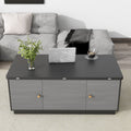 Modern Gray Multi Functional Rectangle Lift Top Coffee Table Extendable With Storage Dark Gray Mdf