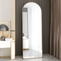 The 3Rd Generation Aluminum Alloy Metal Frame Arched Floor Mounted Wall Mirror, Upgraded In Quality, Bathroom Makeup Mirror, Bedroom Entrance, Clothing Store, Gold 65 