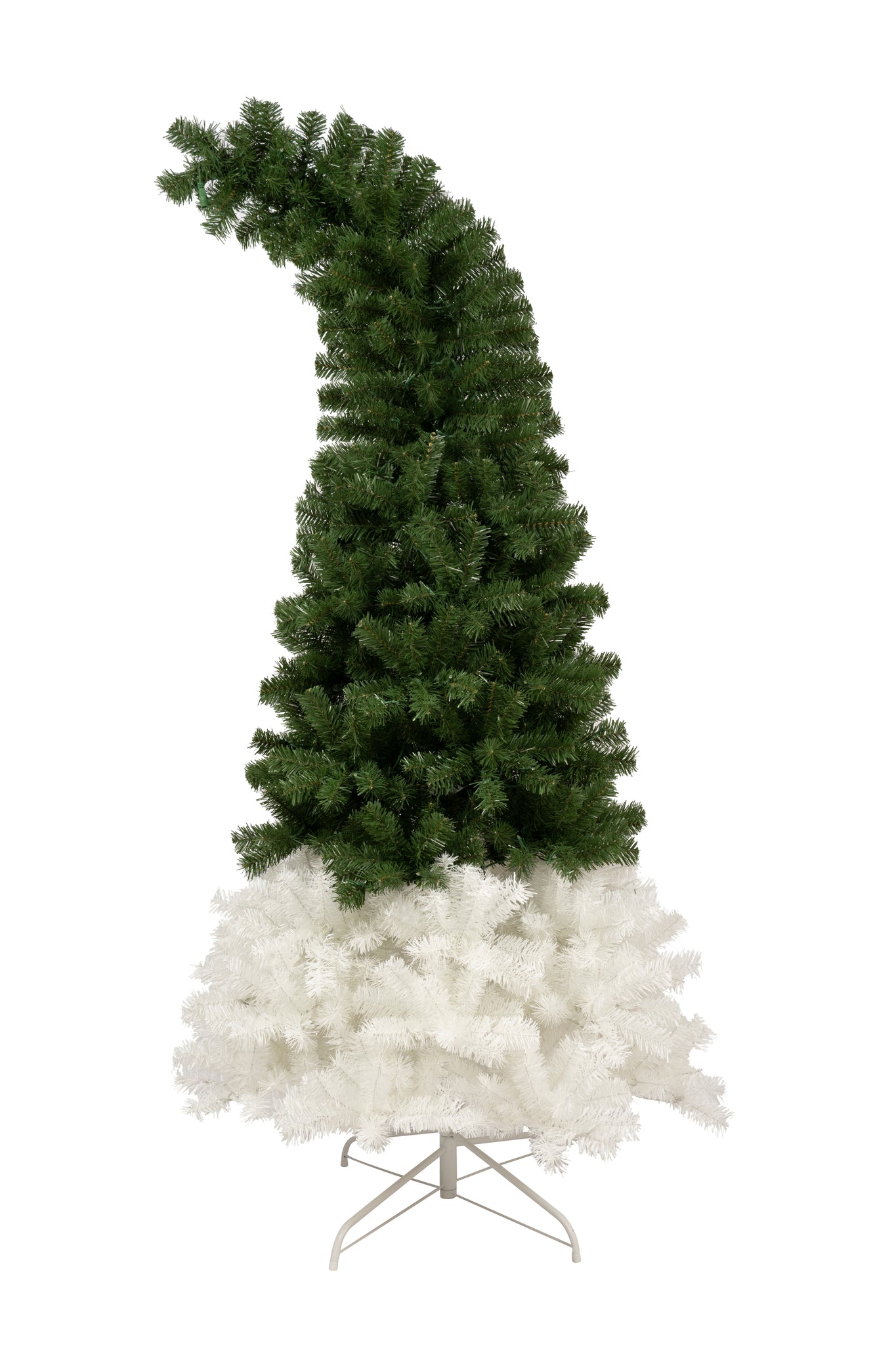 6FT Hinged Fir Artificial Fir Bent Top Christmas Tree green-pvc