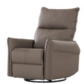 Rocking Recliner Chair,360 Degree Swivel Nursery Rocking Chair,Glider Chair,Modern Small Rocking Swivel Recliner Chair For Bedroom,Living Room Chair Home Theater Seat,Side Pocket Brown Solid Brown
