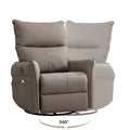 Rocking Recliner Chair,360 Degree Swivel Nursery Rocking Chair,Glider Chair,Modern Small Rocking Swivel Recliner Chair For Bedroom,Living Room Chair Home Theater Seat,Side Pocket Brown Solid Brown