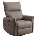 Rocking Recliner Chair,360 Degree Swivel Nursery Rocking Chair,Glider Chair,Modern Small Rocking Swivel Recliner Chair For Bedroom,Living Room Chair Home Theater Seat,Side Pocket Brown Solid Brown