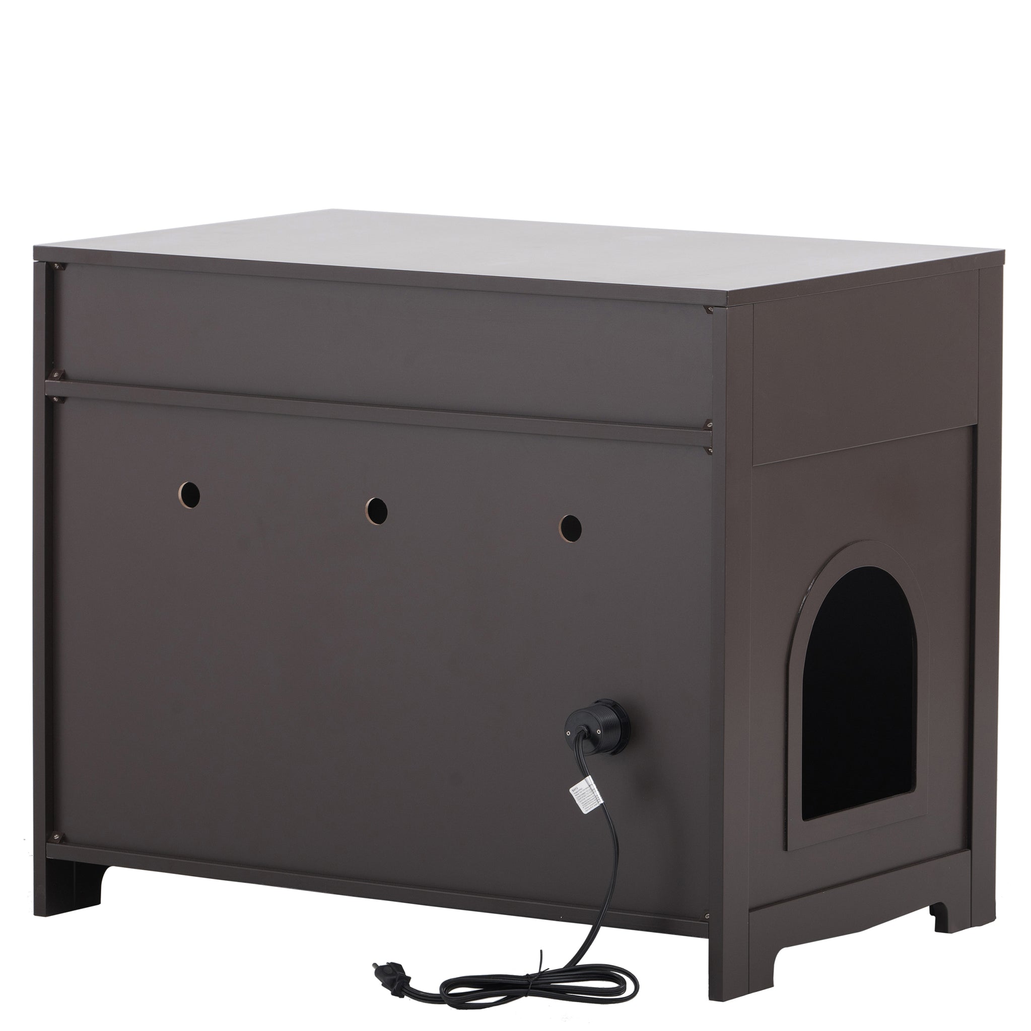 Litter Box Enclosure, Cat Litter Box Furniture with walnut-mdf