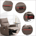 Rocking Recliner Chair,360 Degree Swivel Nursery Rocking Chair,Glider Chair,Modern Small Rocking Swivel Recliner Chair For Bedroom,Living Room Chair Home Theater Seat,Side Pocket Brown Solid Brown