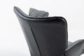 35.5 Inch Rocking Chair With Footrest, Soft Houndstooth Fabric Leather Fabric Rocking Chair For Nursery, Comfy Wingback Glider Rocker With Safe Solid Wood Base For Living Room Bedroom Balcony Black Black White Casual Foam Cotton Linen