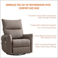 Rocking Recliner Chair,360 Degree Swivel Nursery Rocking Chair,Glider Chair,Modern Small Rocking Swivel Recliner Chair For Bedroom,Living Room Chair Home Theater Seat,Side Pocket Brown Solid Brown