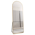 The 3Rd Generation Aluminum Alloy Metal Frame Arched Floor Mounted Wall Mirror, Upgraded In Quality, Bathroom Makeup Mirror, Bedroom Entrance, Clothing Store, Gold 65 