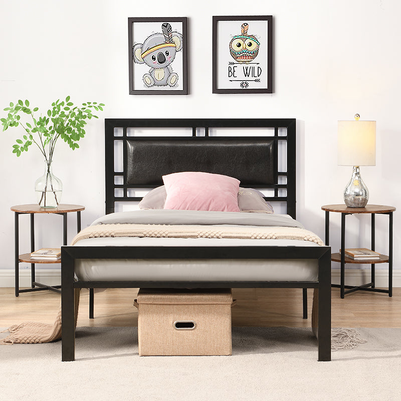 Twin Size Metal Bed Sturdy System Metal Bed Frame ,Modern Style And Comfort To Any Bedroom ,Black Black Metal