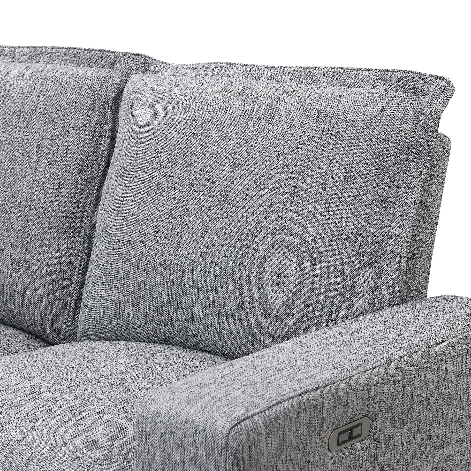 Power Recliner Chair Home Theater Seating Soft Chair With Usb Port For Living Room, Bedroom, Theater Room, Grey Grey Foam Linen