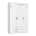 Omaha 2 Piece Armoire And Dresser, White White 2 Piece Set Bedroom Modern Engineered Wood