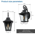 Large Outdoor Wall Sconce Lights With Clear Glass Can Support Multiple Types Of Light Bulbs 1Pack Black Traditional Glass Aluminium