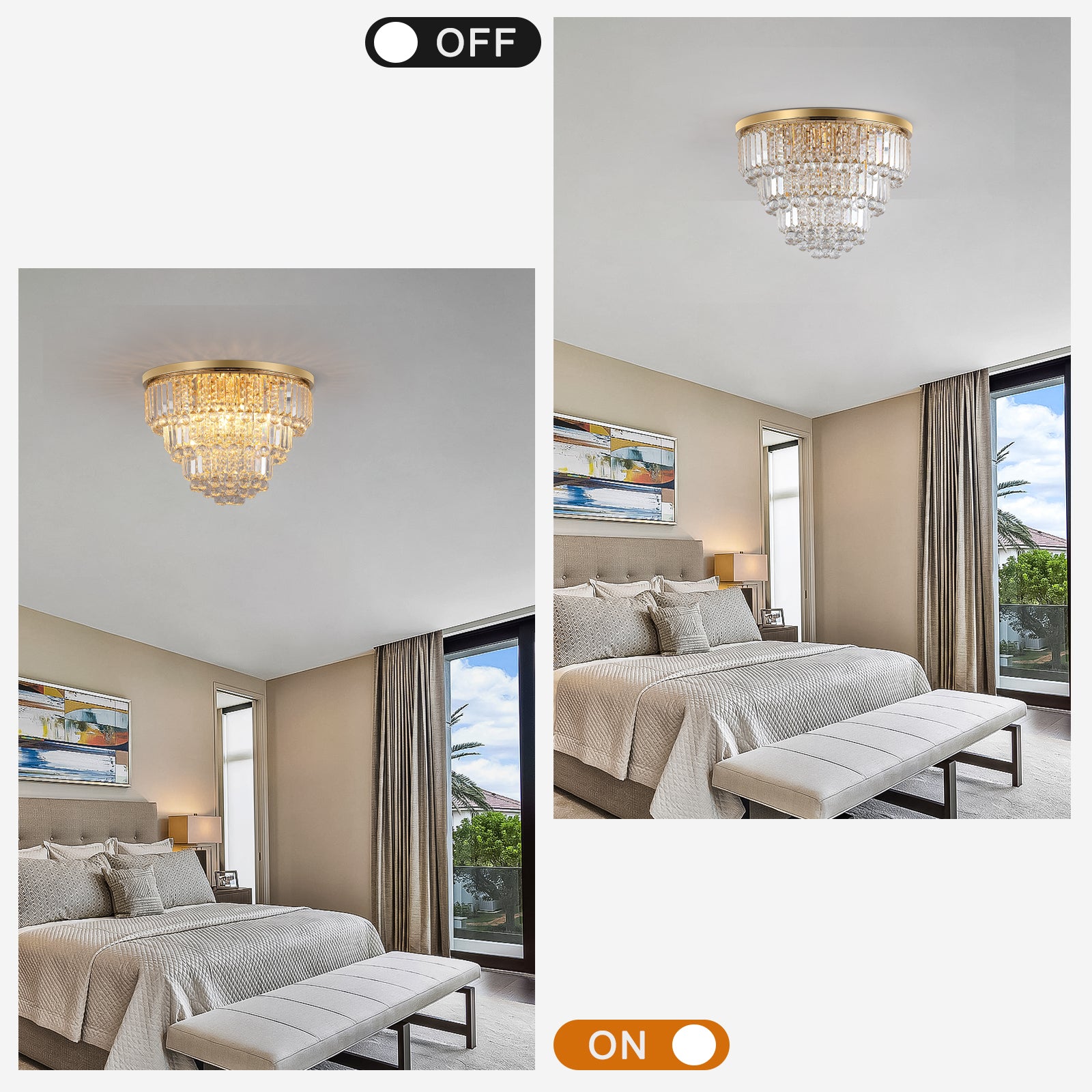 Gold Luxury Modern Style Crystal Lights,Large Ceiling Chandeliers,Dining Room,Living Room,Bedroom Gold Luxury Crystal