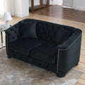 3 Seater 2 Seater Combination Sofa.Velvet Black Black Foam Velvet 5 Seat