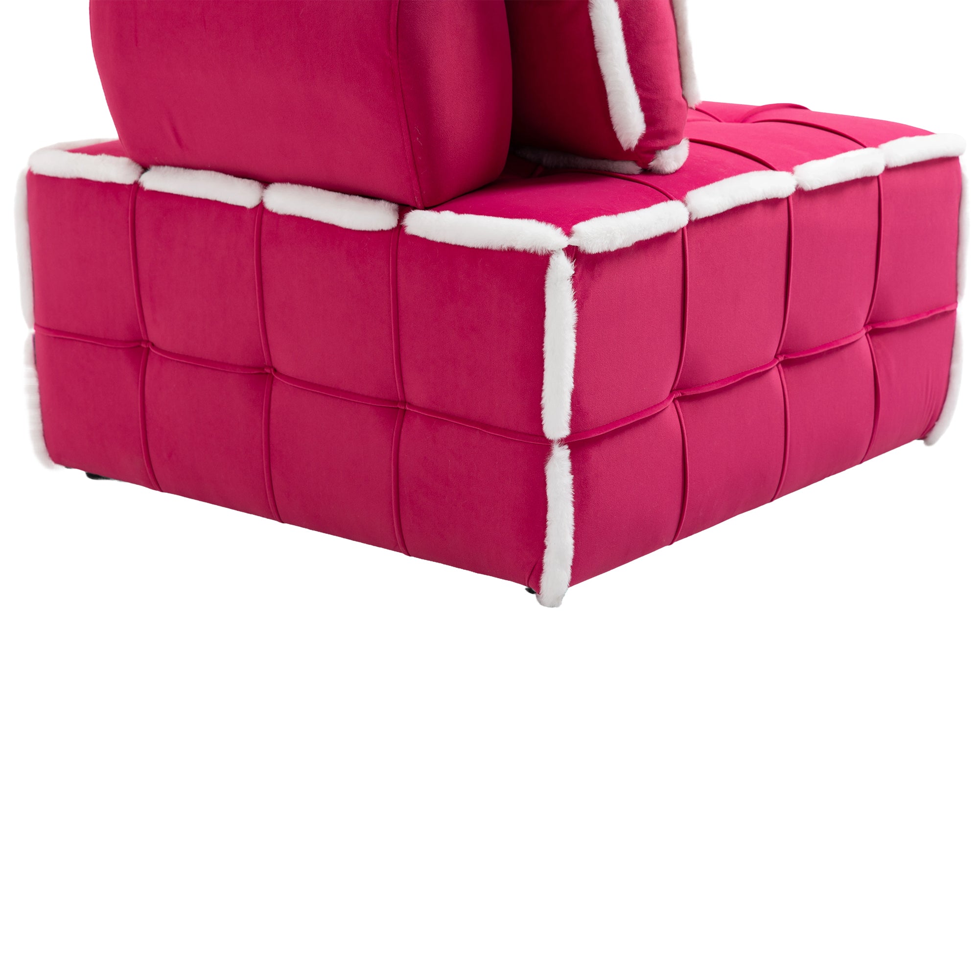 COOLMORE Upholstered Deep Seat Armless Accent Single red-velvet