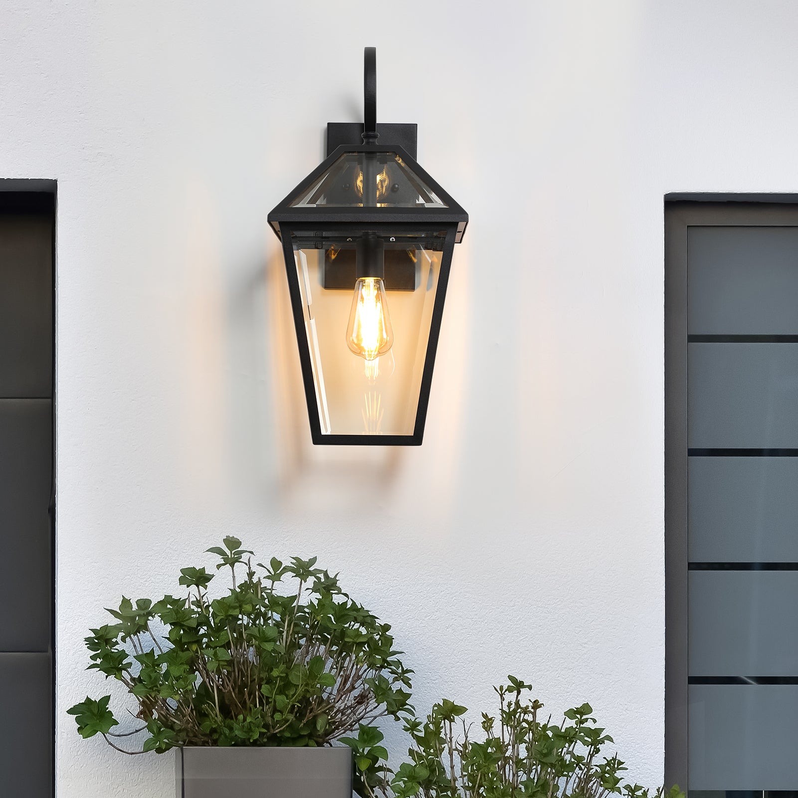 Modern Outdoor Waterproof Wall Lamp black-modern-glass-aluminium