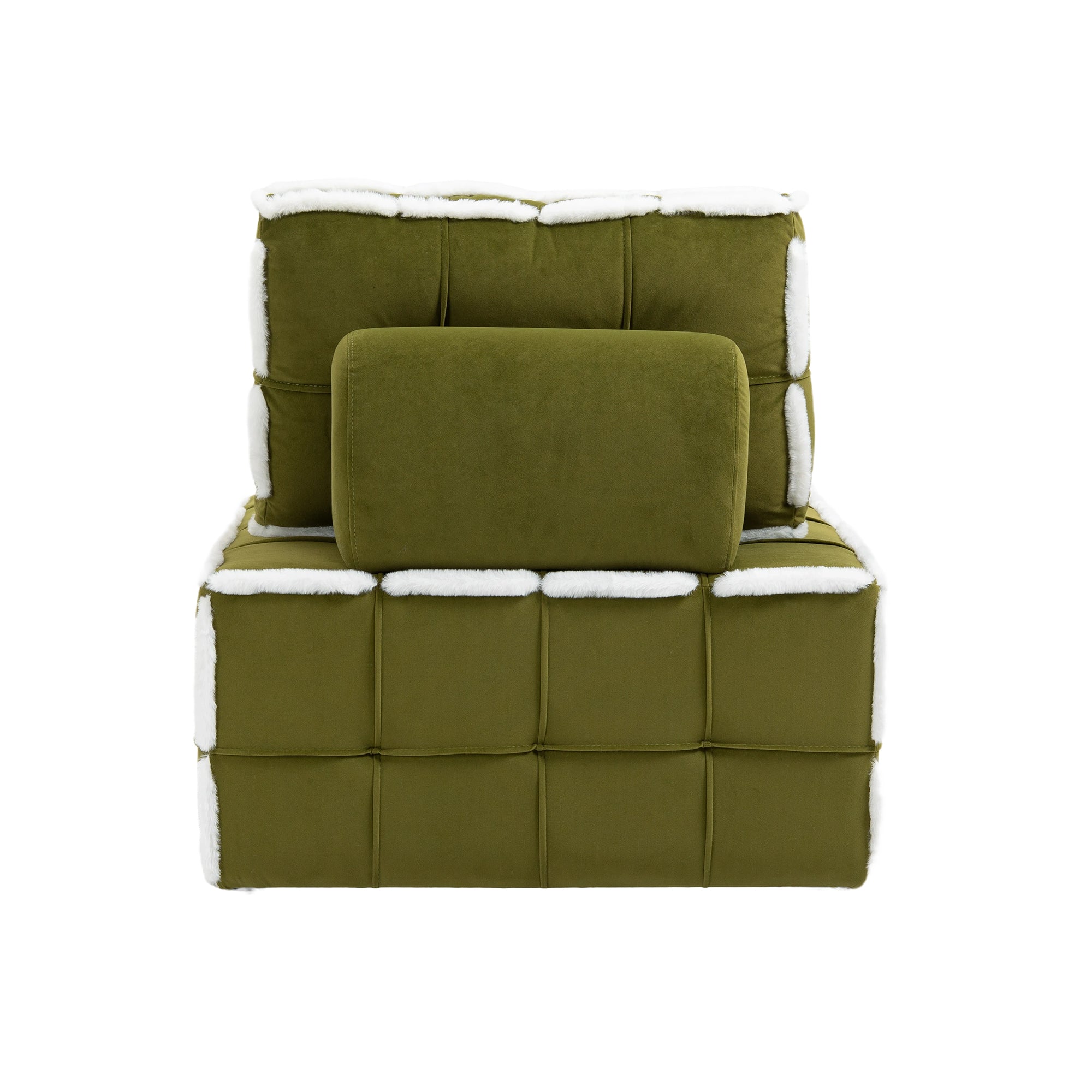 COOLMORE Upholstered Deep Seat Armless Accent Single emerald-velvet
