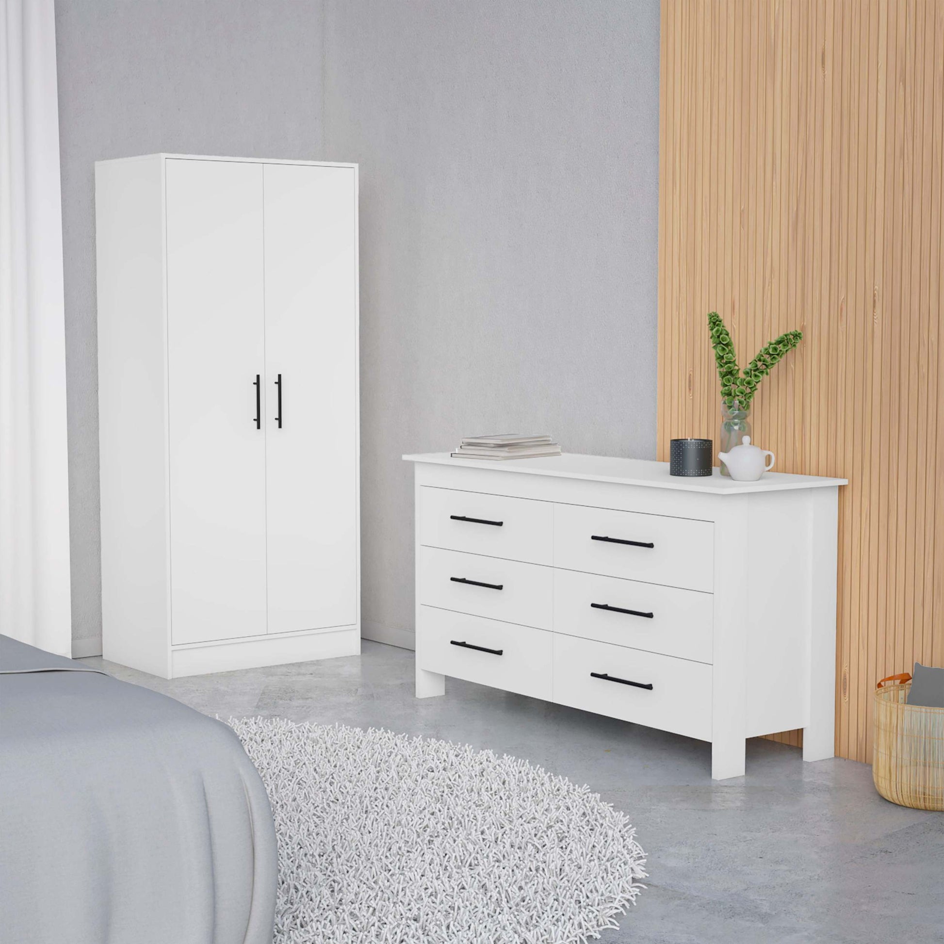Canaan 2 Piece Bedroom Set, Armoire Dresser, White Full White White 2 Piece Set Bedroom Dresser Included Engineered Wood Canaan 2 Piece Bedroom Set, Armoire Dresser, White Full White White 2 Piece Set Bedroom Dresser Included Engineered Wood