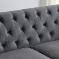 3 Seater 3 Seater Combination Sofa.Velvet Grey Grey Foam Velvet 6 Seat