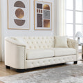 3 Seater 3 Seater Combination Sofa.Velvet Beige Beige Foam Velvet 6 Seat