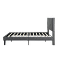 Queen Size Upholstered Platform Bed Frame ,Wood Slat Support, Easy Assembly,Grey Grey Linen