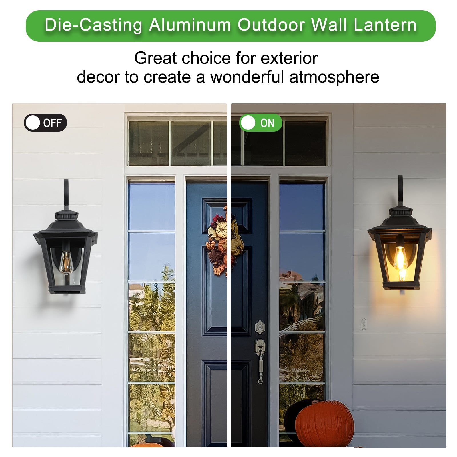 Large Outdoor Wall Sconce Lights With Clear Glass Can Support Multiple Types Of Light Bulbs 1Pack Black Traditional Glass Aluminium