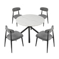 Set Of 6 Dining Chairs, Upholstered Chairs With Metal Legs For Kitchen Dining Room,Grey Gray Foam Metal