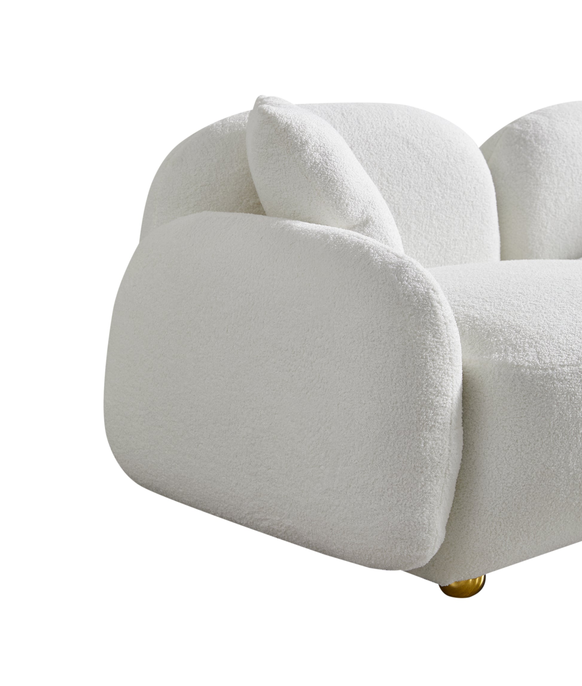 77.95" Cozy Teddy Fabric Sofa Luxurious Plush Upholstered Couch For Ultimate Comfort And Style White Teddy 3 Seat