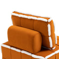 Coolmore Upholstered Deep Seat Armless Accent Single Lazy Sofa Lounge Arm Chair,Comfy Oversized Leisure Barrel Chairs For Living Room Office Meetingroom Aparment Bedroom Furniture Set Orange Velvet