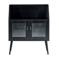 Sideboard, Bufft Cabinet, Side Dining Table, Glass Door, 1Pc Per Ctn Black Mdf Glass