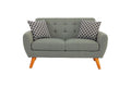 Grey Polyfiber Sofa And Loveseat 2Pc Sofa Set Living Room Furniture Plywood Tufted Couch Pillows Grey Primary Living Space Tufted Back Mid Century Modern,Modern Pine Flared Arms Plywood 4 Seat