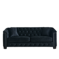 3 Seater 3 Seater Combination Sofa.Velvet Black Black Foam Velvet 6 Seat
