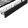 Metal Full Size Storage Platform Bed With Twin Size Trundle And 2 Drawers, Black Full Black Metal Bedroom Bed Frame Mdf Steel