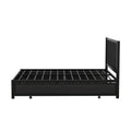 Metal Full Size Storage Platform Bed With Twin Size Trundle And 2 Drawers, Black Full Black Metal Bedroom Bed Frame Mdf Steel