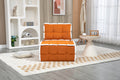 Coolmore Upholstered Deep Seat Armless Accent Single Lazy Sofa Lounge Arm Chair,Comfy Oversized Leisure Barrel Chairs For Living Room Office Meetingroom Aparment Bedroom Furniture Set Orange Velvet