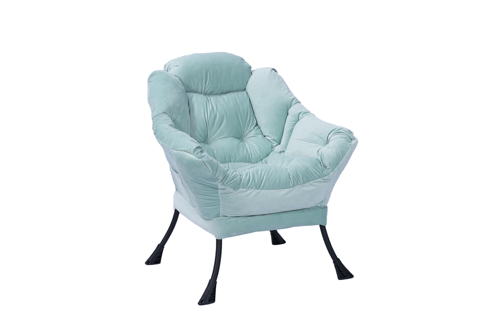 Living Room Chairs Modern Cotton Fabric Lazy Chair, Accent Contemporary Lounge Chair, Single Steel Frame Leisure Sofa Chair With Armrests And A Side Pocket Green ,With Ottoman ,With Footrest Green Polyester Metal Primary Living Space Soft Polyester Fiber