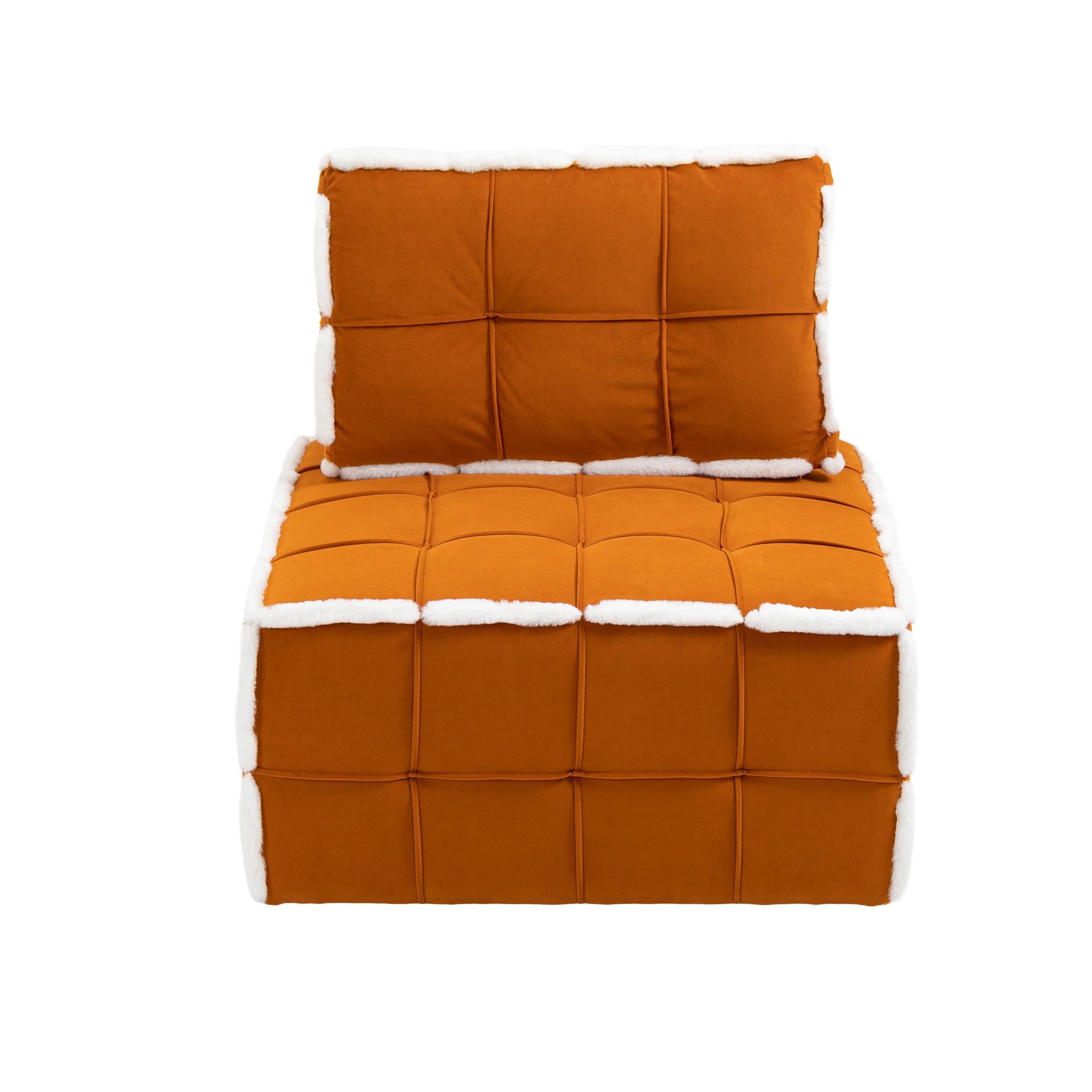 COOLMORE Upholstered Deep Seat Armless Accent Single orange-velvet