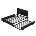 Metal Full Size Storage Platform Bed With Twin Size Trundle And 2 Drawers, Black Full Black Metal Bedroom Bed Frame Mdf Steel
