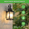 Large Outdoor Wall Lamps With Glass Supports Multiple Types Of Light Bulbs 1 Pack Black Modern Glass Aluminium