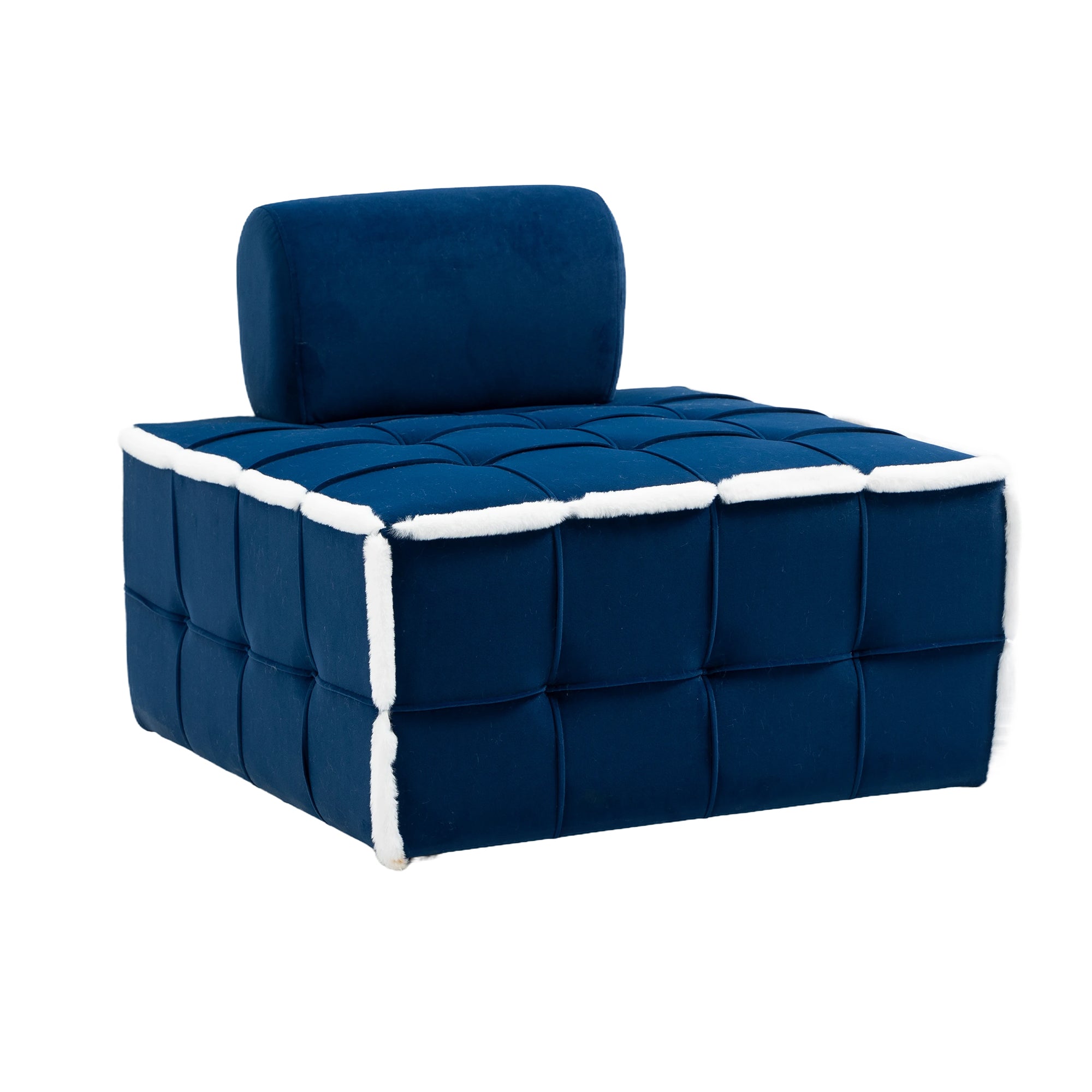COOLMORE Upholstered Deep Seat Armless Accent Single blue-velvet