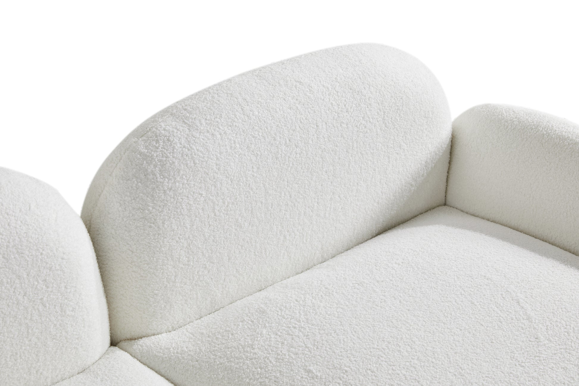 77.95" Cozy Teddy Fabric Sofa Luxurious Plush Upholstered Couch For Ultimate Comfort And Style White Teddy 3 Seat