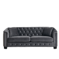 77 Inch Modern Chesterfield Velvet Sofa, 3 Seater Sofa, Upholstered Tufted Backrests With Arms And 2 Cushions For Living Room, Bedroom, Apartment, Office Grey Grey Primary Living Space American Design Foam Velvet 3 Seat